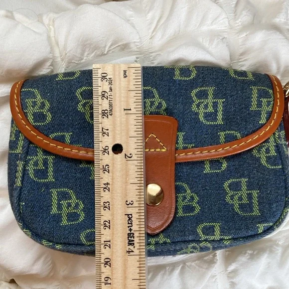 Dooney and Bourke Monogram Denim Wristlet Pouch with Strap Y2K - Picture 6 of 6
